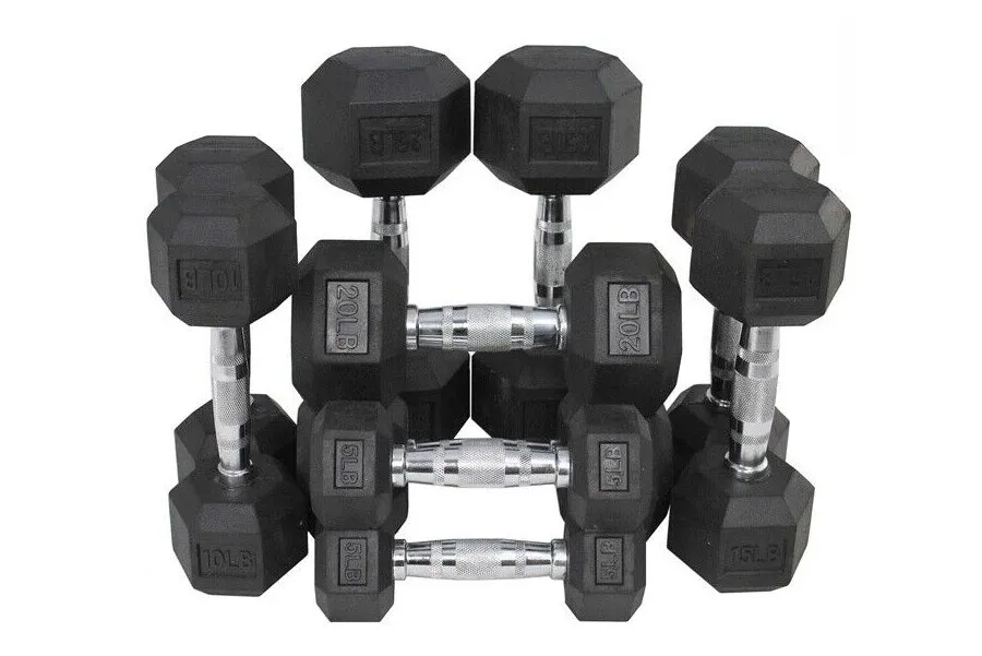 Warrior Rubber Hex Dumbbell Sets (5-50lbs & Up) (SUMMER SALE), Heart rate monitor chest strap, Skipping Ropes