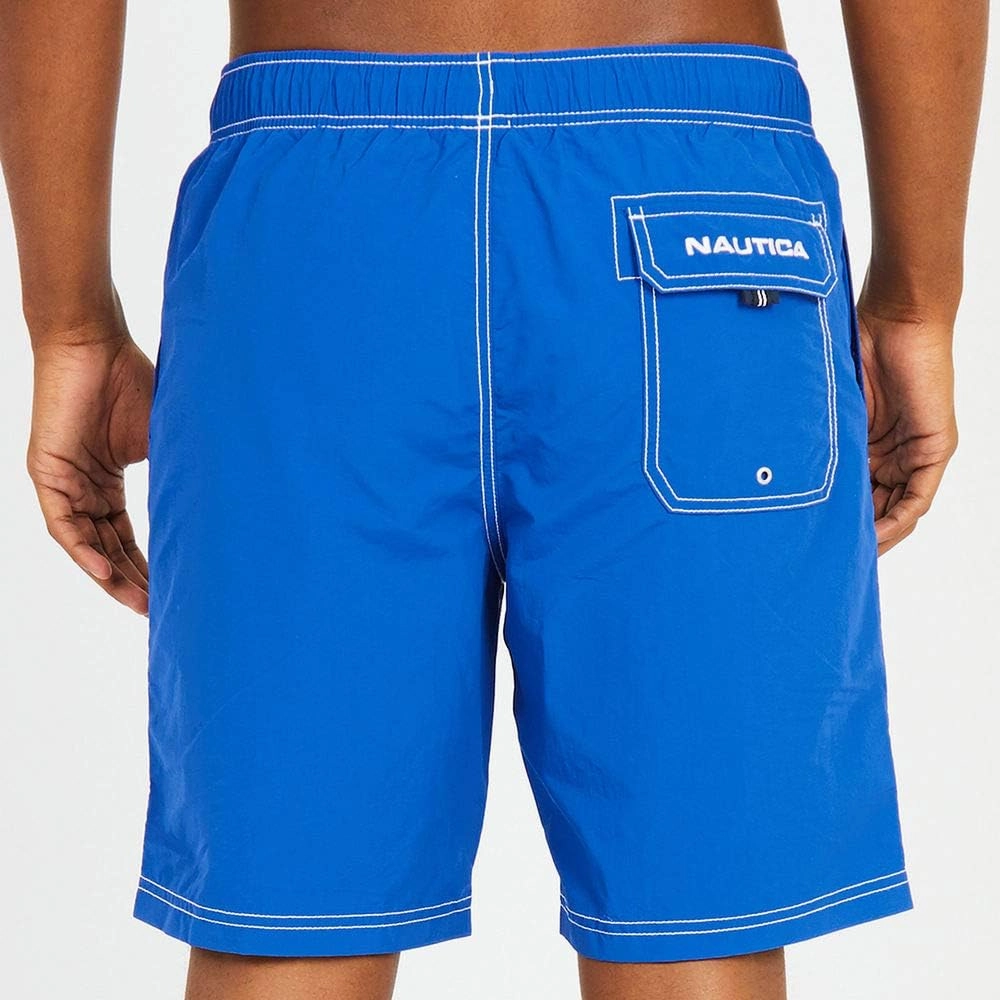 Nautica Men's Solid Quick Dry Classic Logo Swim Trunk