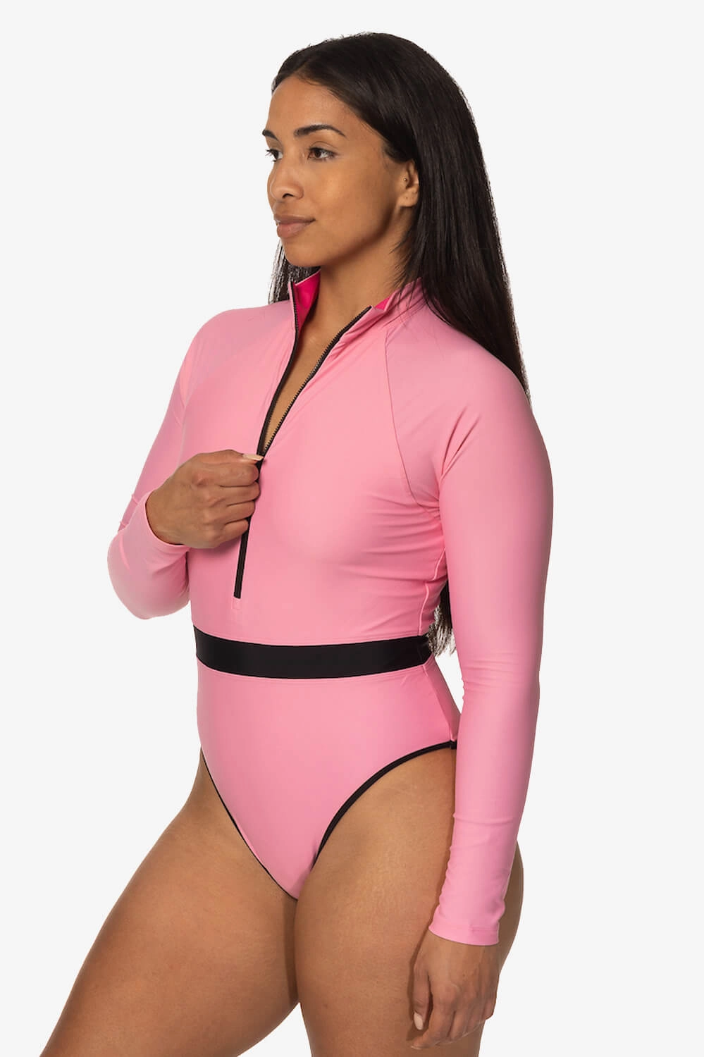 Nazare Long Sleeve Zip-Up Surf One Piece - Dazzle
