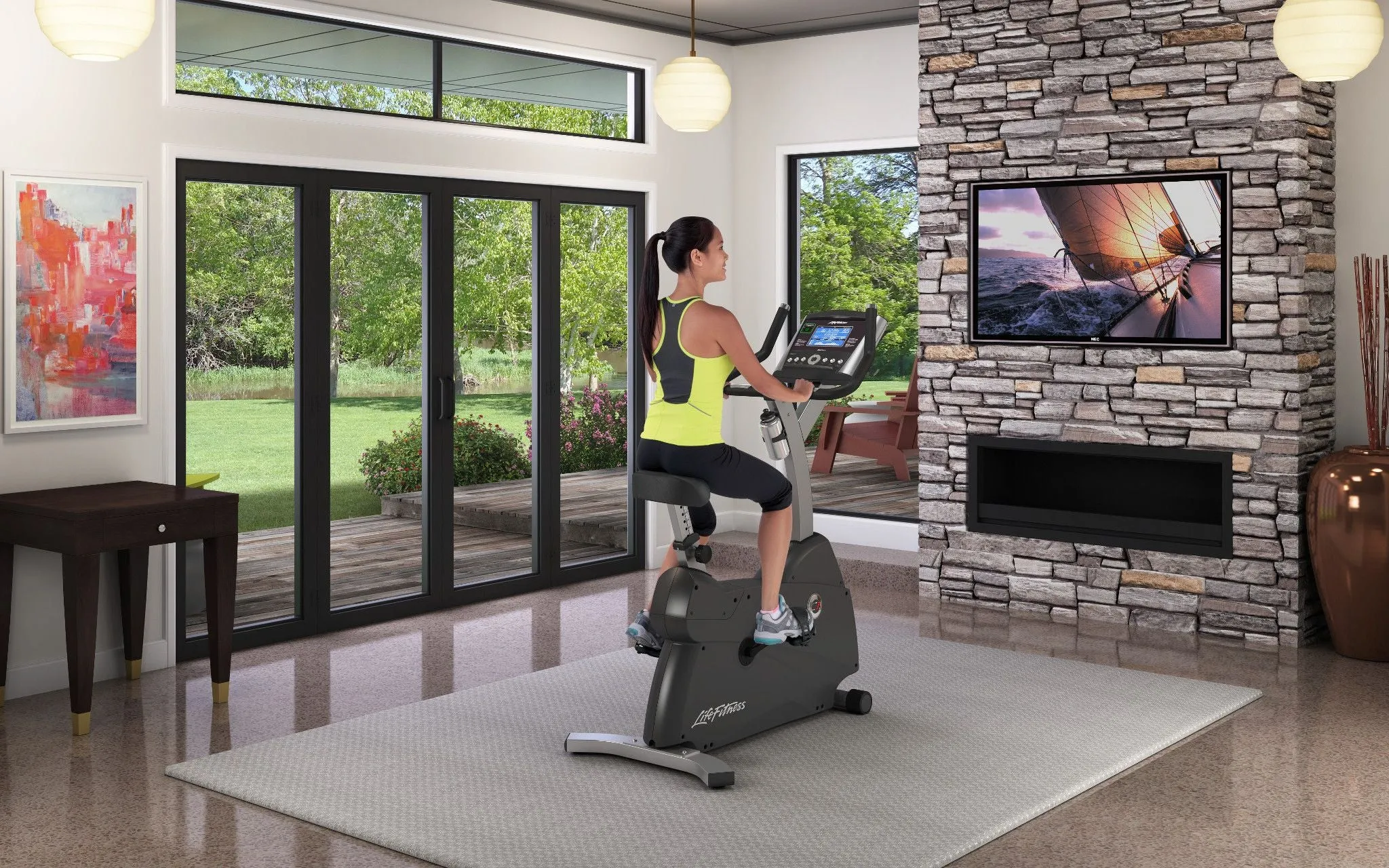 Life Fitness C1 Lifecycle Exercise Bike with Go Console, Folding Treadmills