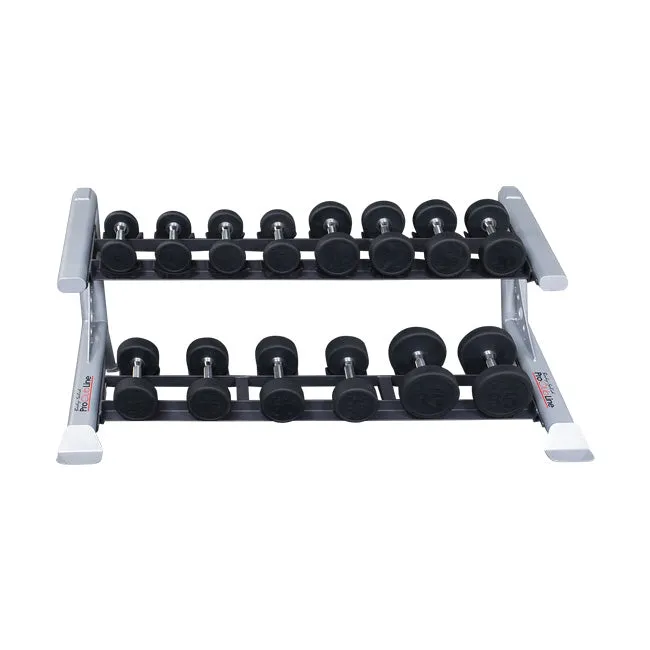 Body Solid SDKR500SD 2 Tier Saddle Dumbbell Rack, Kettlebells, Compact gym equipment for small spaces