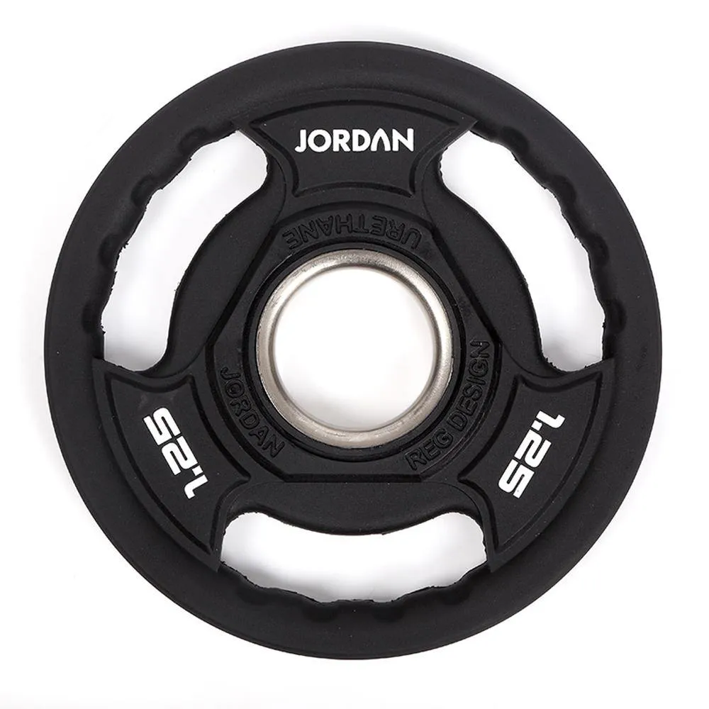 Jordan Individual Urethane Olympic Discs (up to 25kg), Barbell Rack, Mats