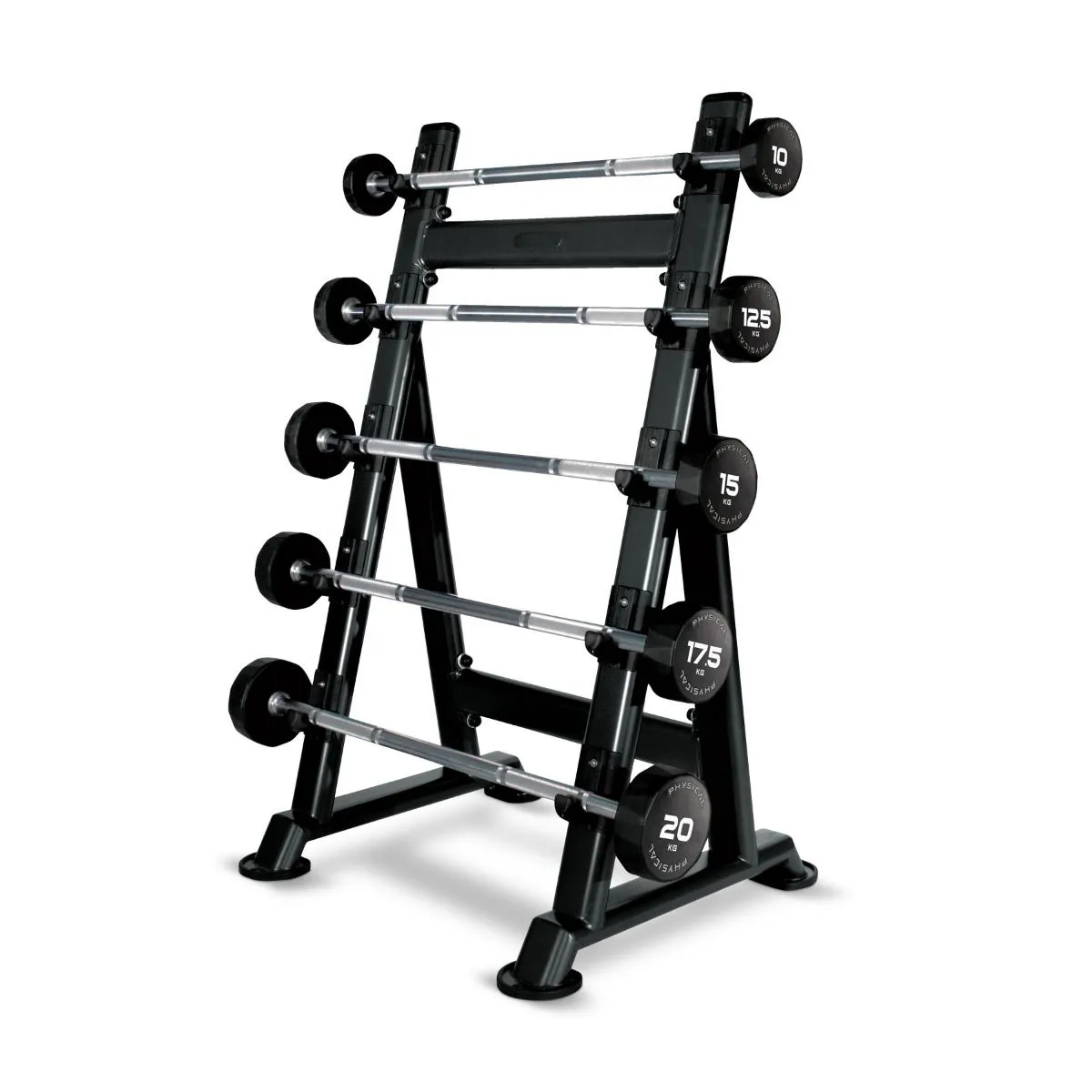 New Arrival Physical Company 5 PU Barbells Set with Rack Selling Fast, Exercise Balls