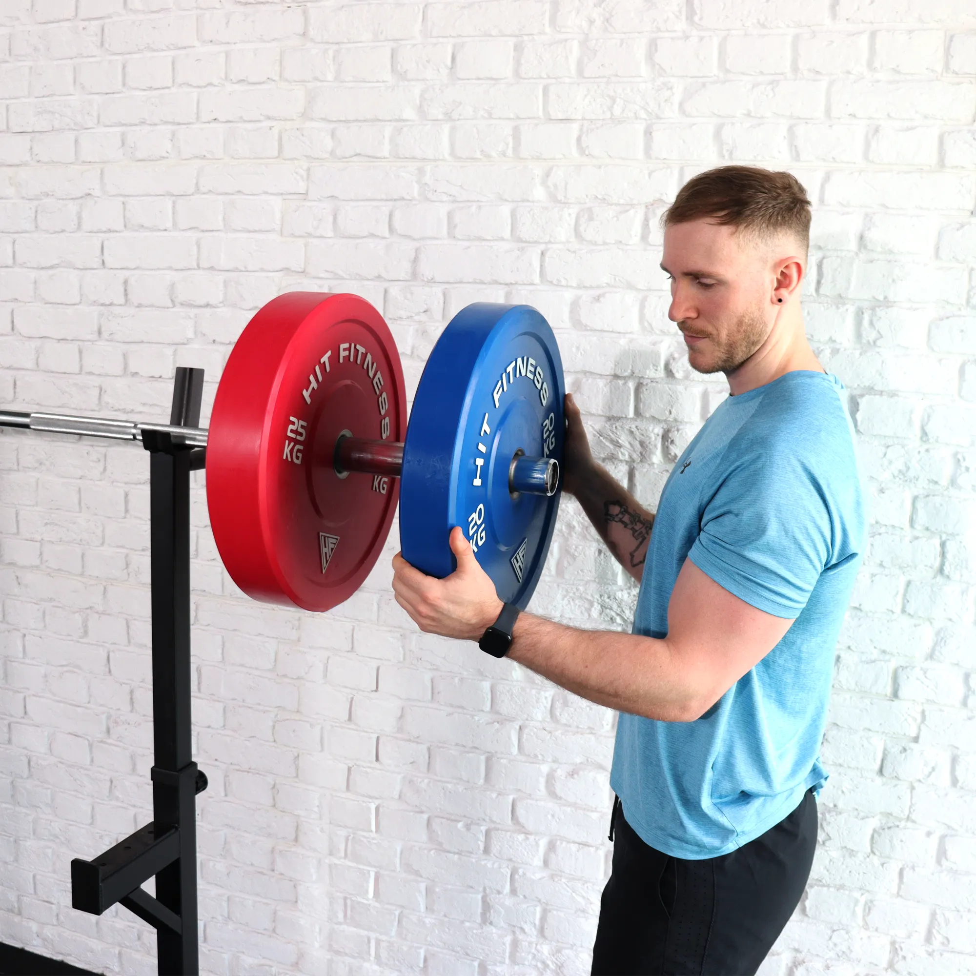 Hit Fitness 20kg Commercial Coloured Rubber Bumper Plate, Strength Bands, Low impact cardio machine