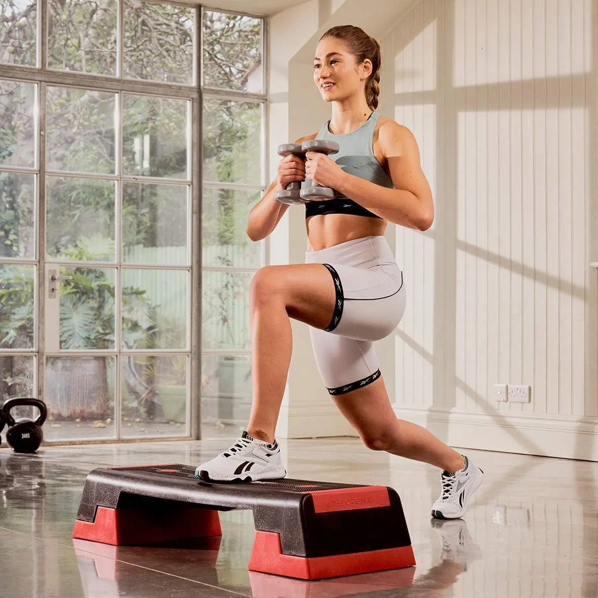 Hit Fitness 20kg Pump Set & Reebok Step, Suspension trainer straps, Chin Up,Pull Up Bars
