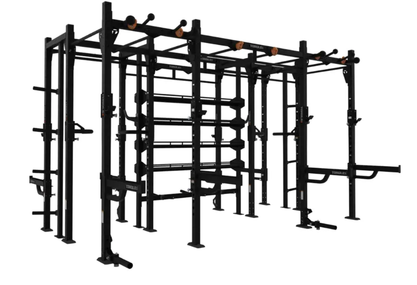 TORQUE Fitness 14x7 Monkey Bar Storage Rack, Weight Plate Sets, AI posture sensor