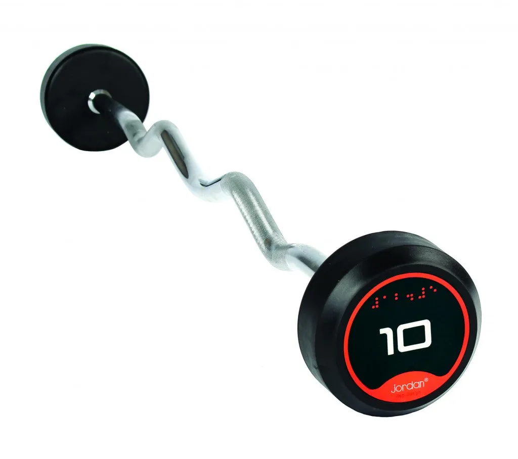 Newly Launched Jordan Rubber Barbells Set 10-45kg with Curl Bars Better Than Ever, Dumbbell Sets, Weight Plate Sets