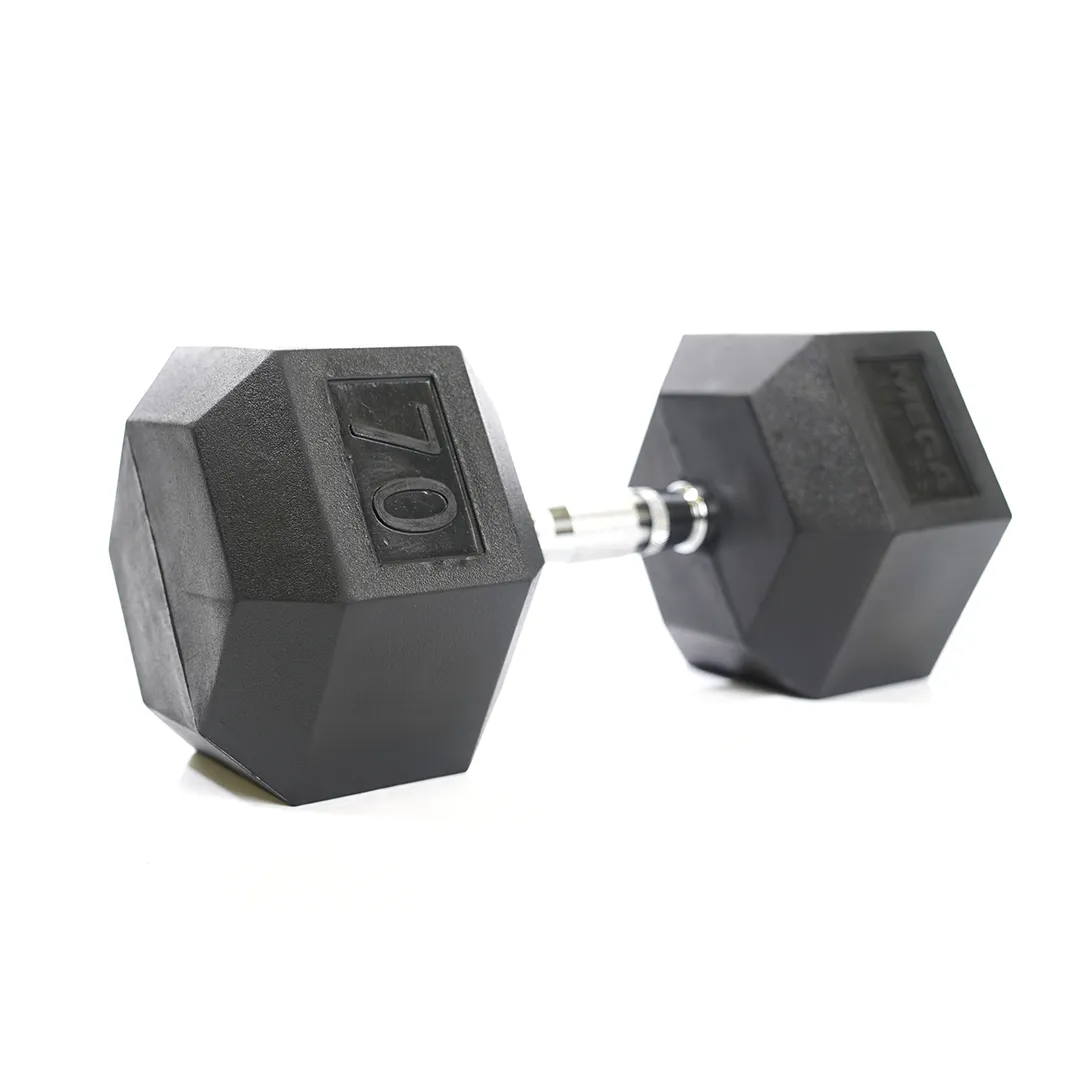 Newly Launched Mega Fitness - Rubber Hex Dumbbell 70lbs Only a Few Left, Pilates ring circle, Curved treadmill, Weightlifting Accessories