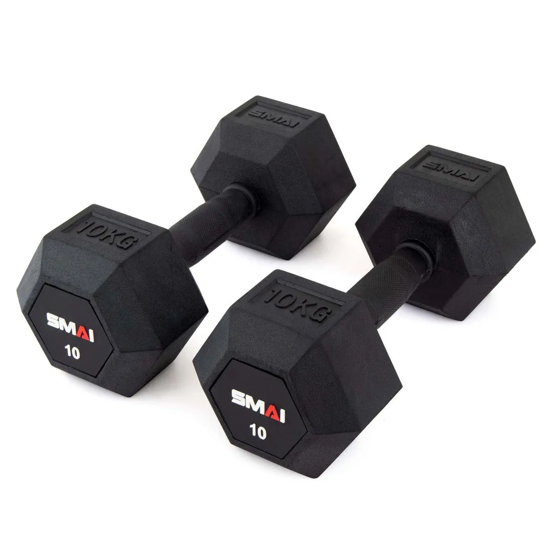 Rubber Hex Dumbbell Set 1-20kg (Pair) with Vertical Storage Rack, Recumbent Bikes, Climbing,Battle Ropes