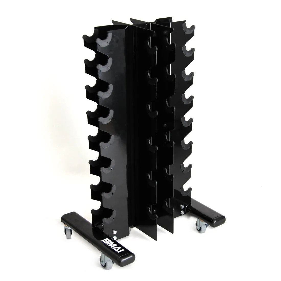 Rubber Hex Dumbbell Set 1-20kg (Pair) with Vertical Storage Rack, Mats