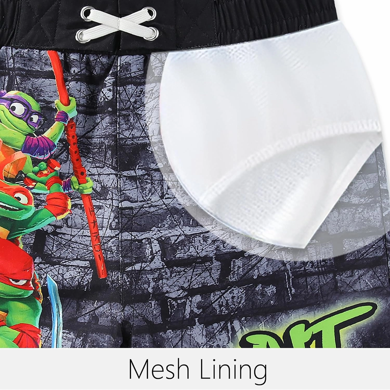 Nickelodeon Teenage Mutant Ninja Turtles Boys UPF 50  Swim Trunks Bathing Suit for Big Kids