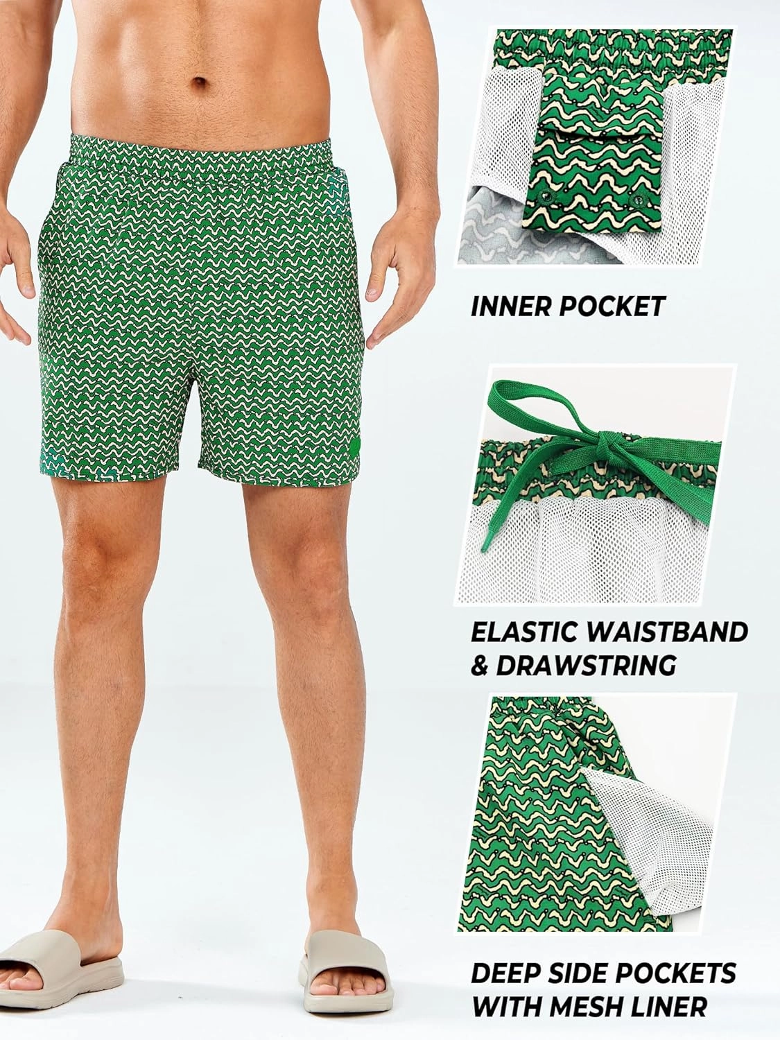 NORTHYARD Men's Swim Trunks 5" Quick Dry Swim Shorts with Mesh Liner Packable for Swimwear Surfing Beach Travel