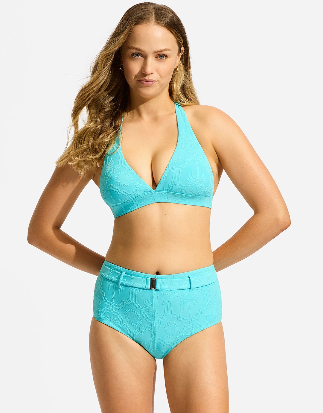 Oasis Belted Hollywood Boyleg Bikini Pant - Atoll
