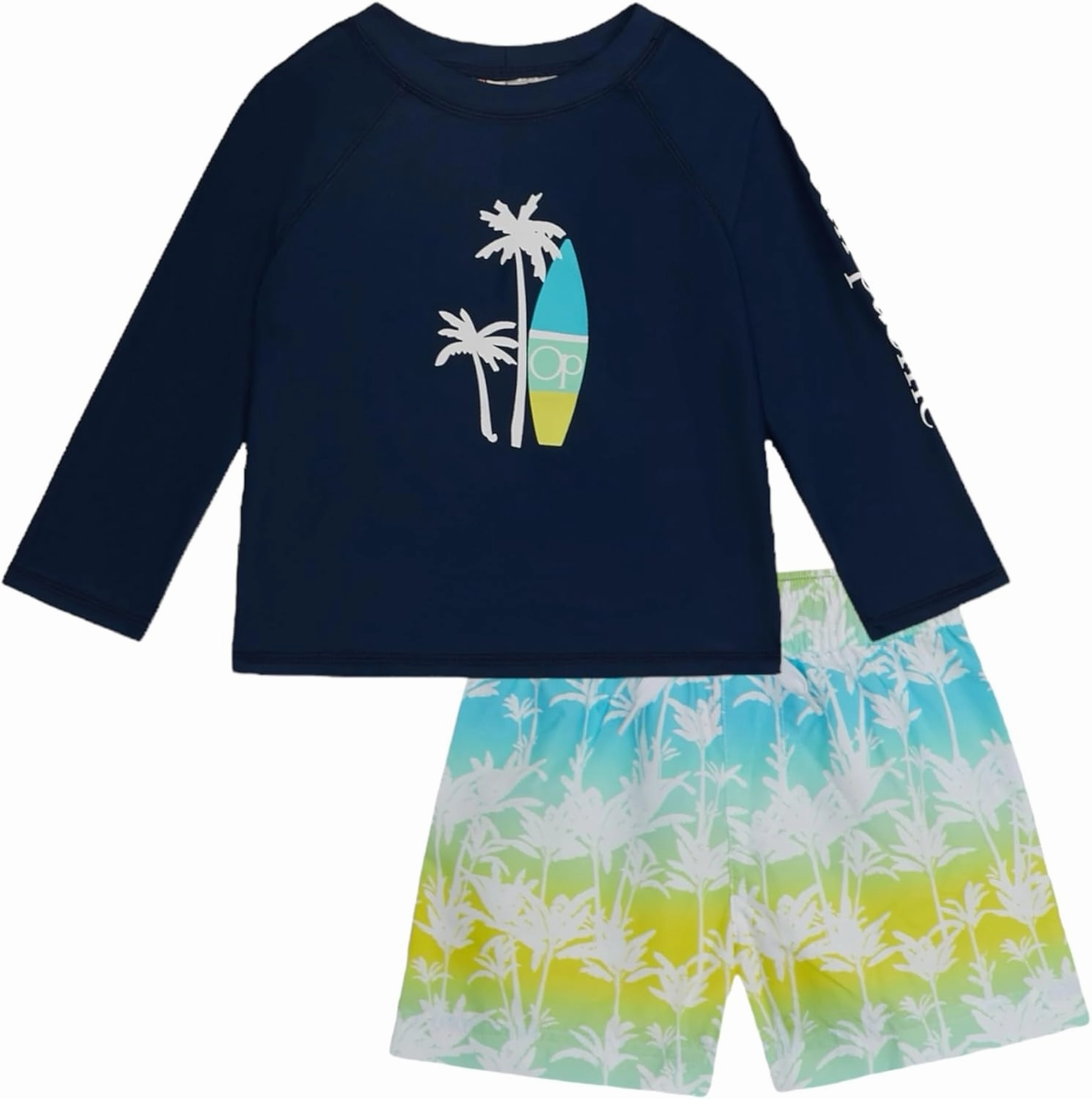 Ocean Pacific Boys' Rashguard and Trunks Swimsuit Set