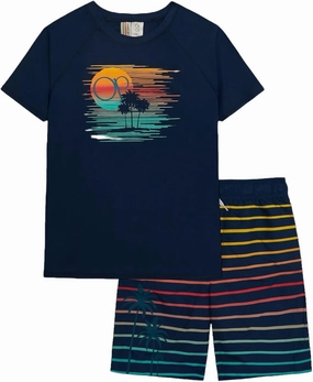 Ocean Pacific Boys' Rashguard and Trunks Swimsuit Set