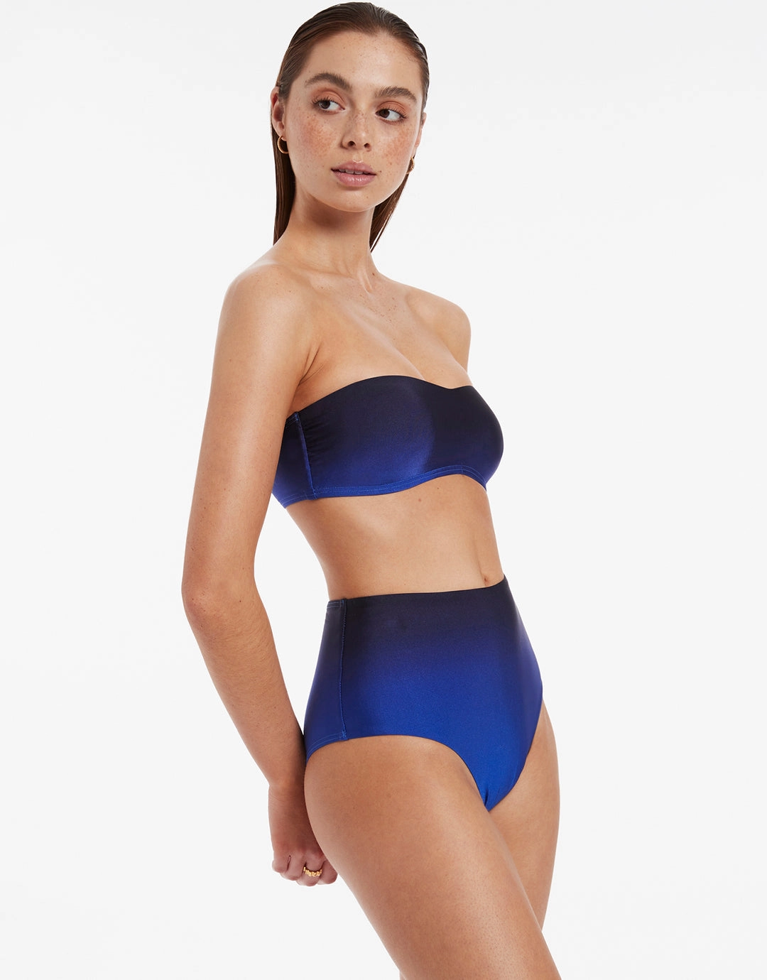 Oia Sunset High Waist Bikini Pant - Ocean