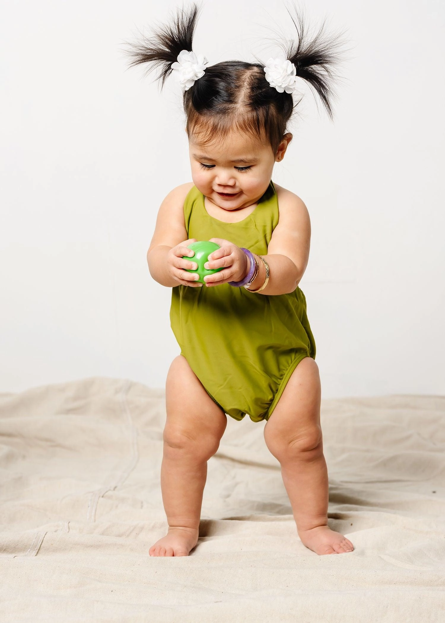 Olive Green | Baby Romper One-Piece