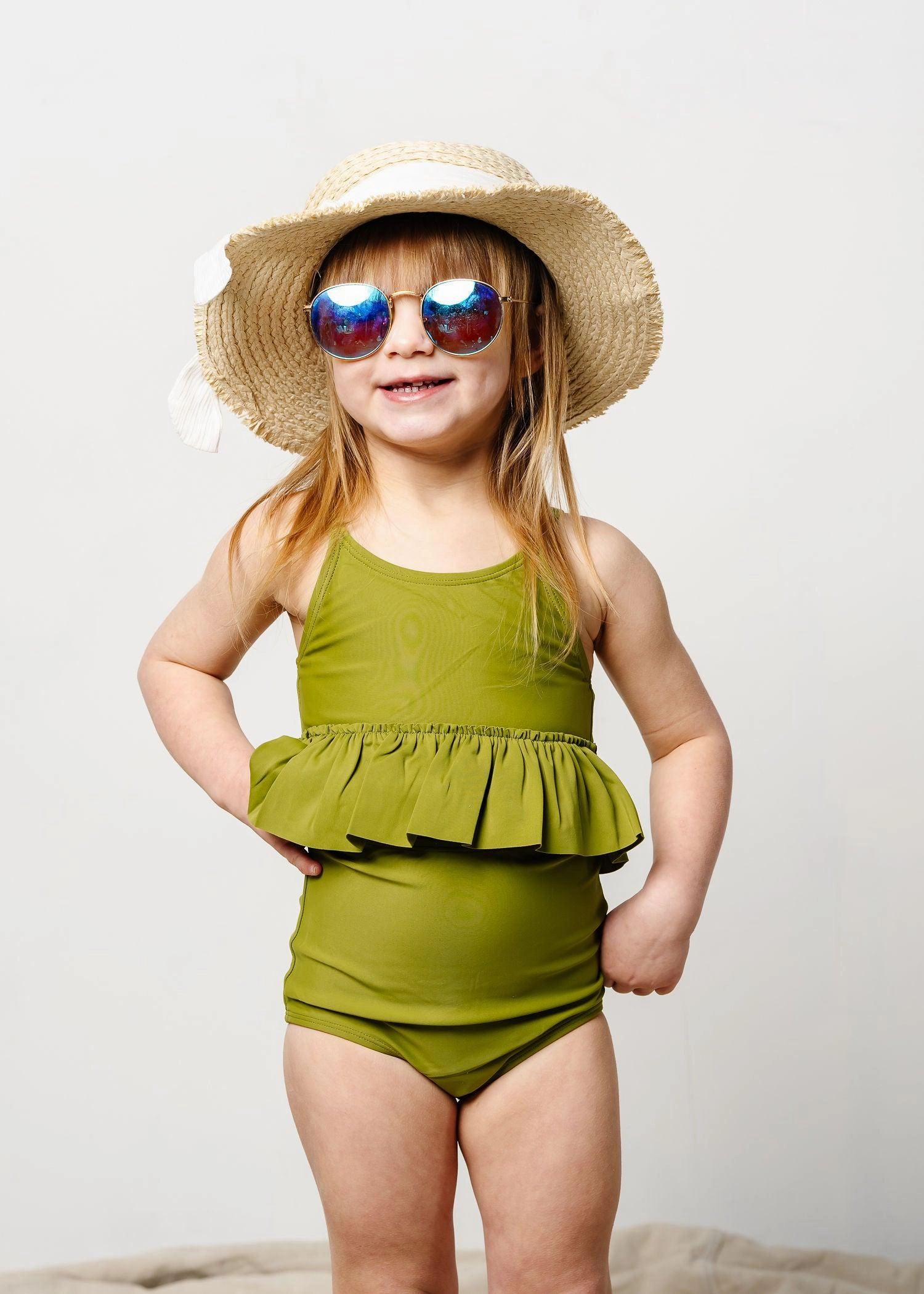 Olive Green | Mini Peplum Top