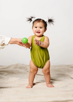 Olive Green | Mini Romper One-Piece