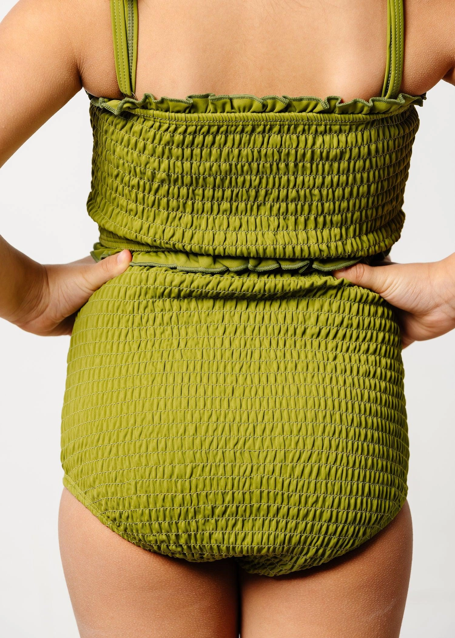 Olive Green | Mini Smocked Bottoms