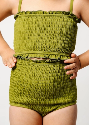 Olive Green | Mini Smocked Bottoms