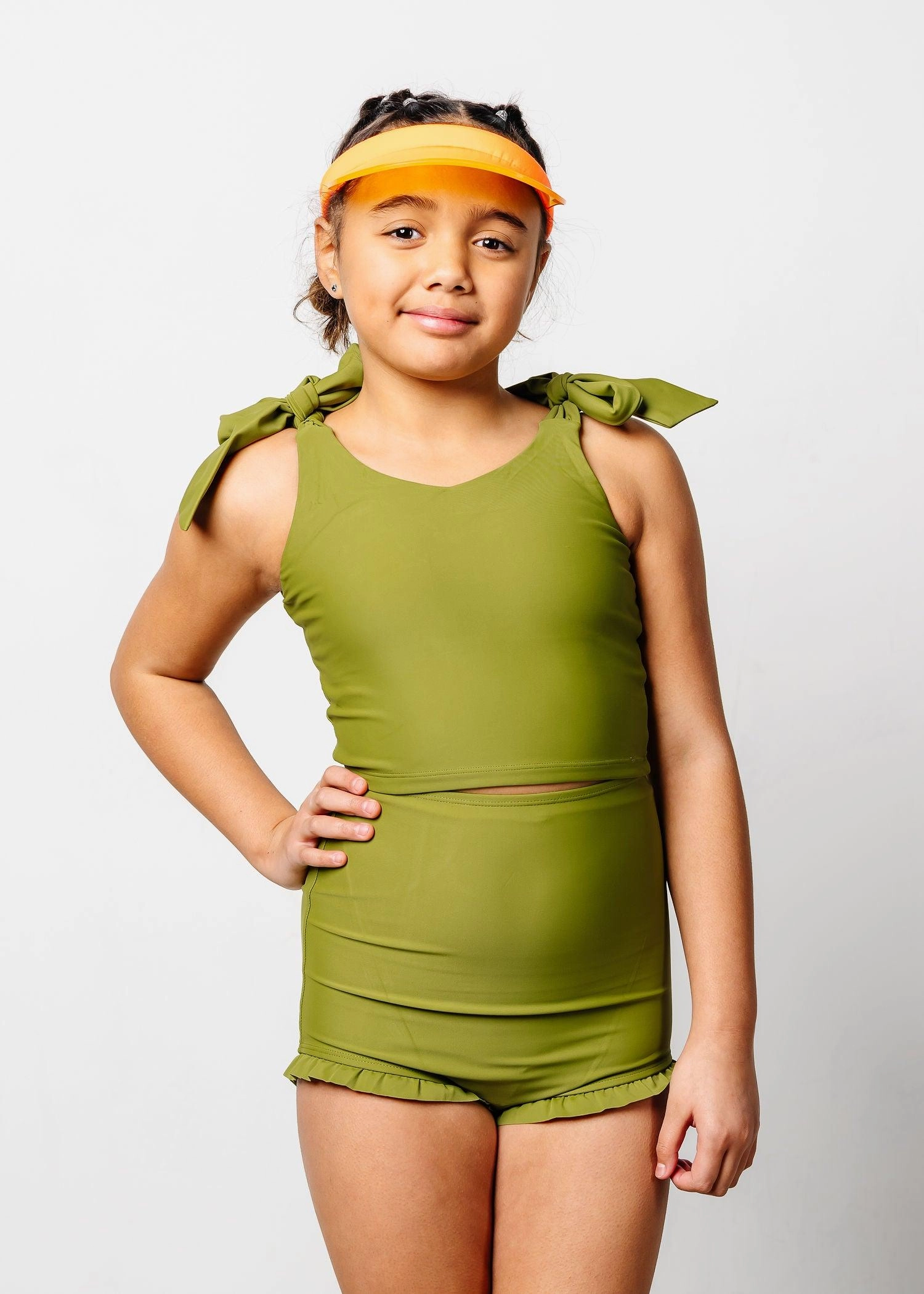 Olive Green | Youth All Ruffled Up Bottoms