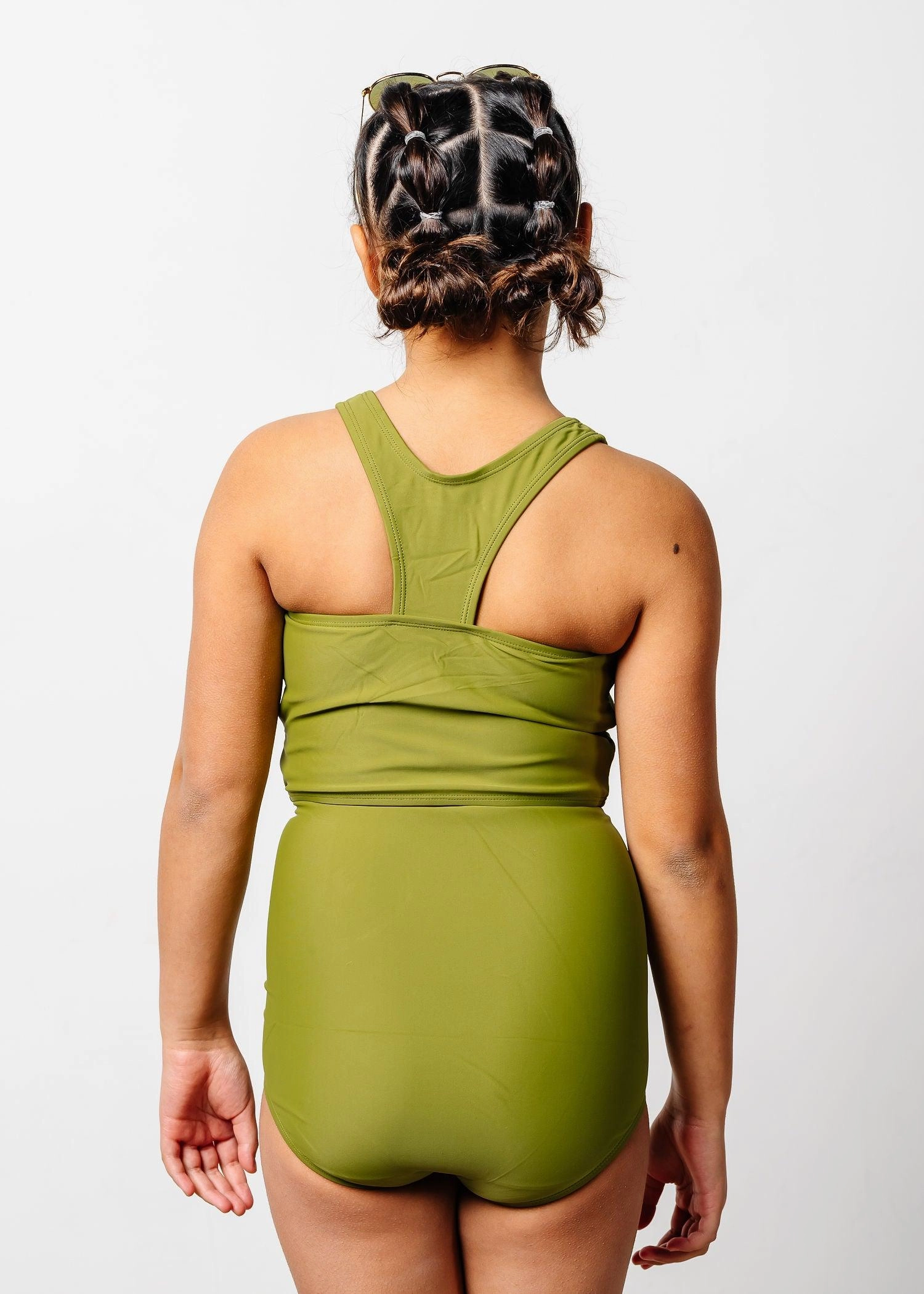 Olive Green | Youth Down in Front Ruffle Bottoms