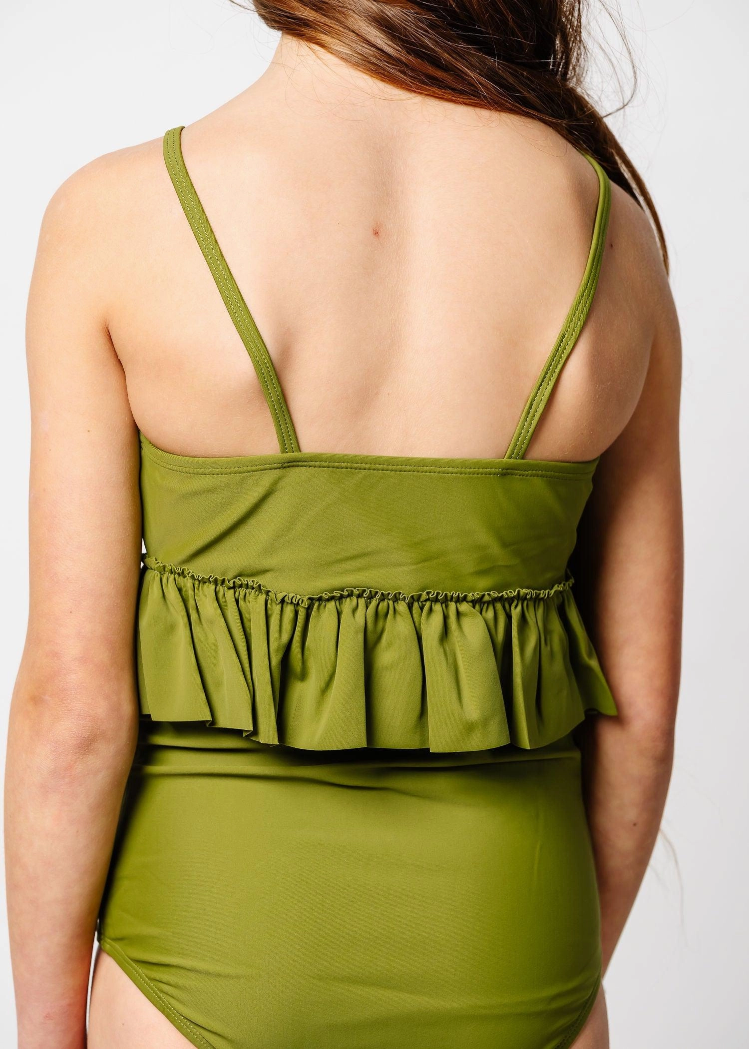 Olive Green | Youth Peplum Top