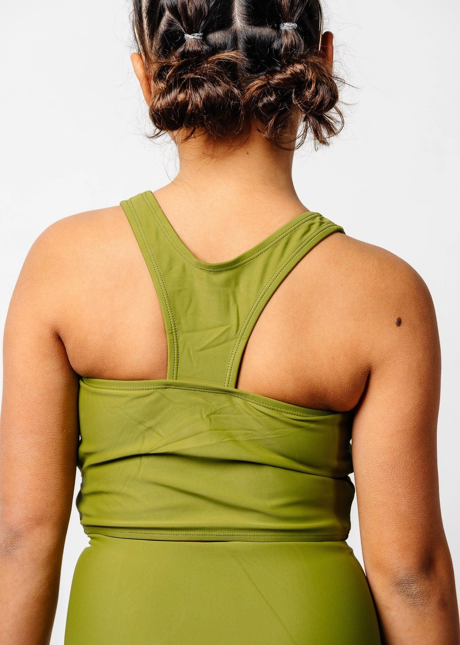 Olive Green | Youth Racer Back Top