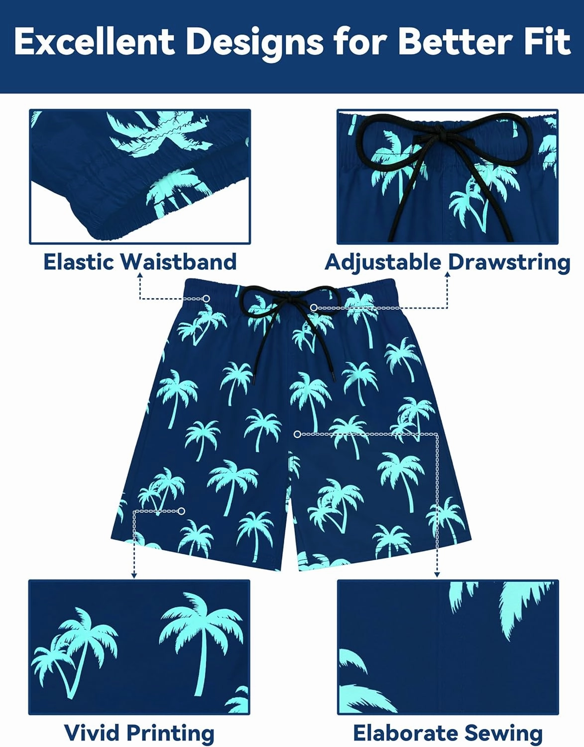 Olreco Youth Boys Swim Trunks with Compression Liner Boys Bathing Suit for Kids Swimsuits Teen Quick Dry Kids Board Shorts