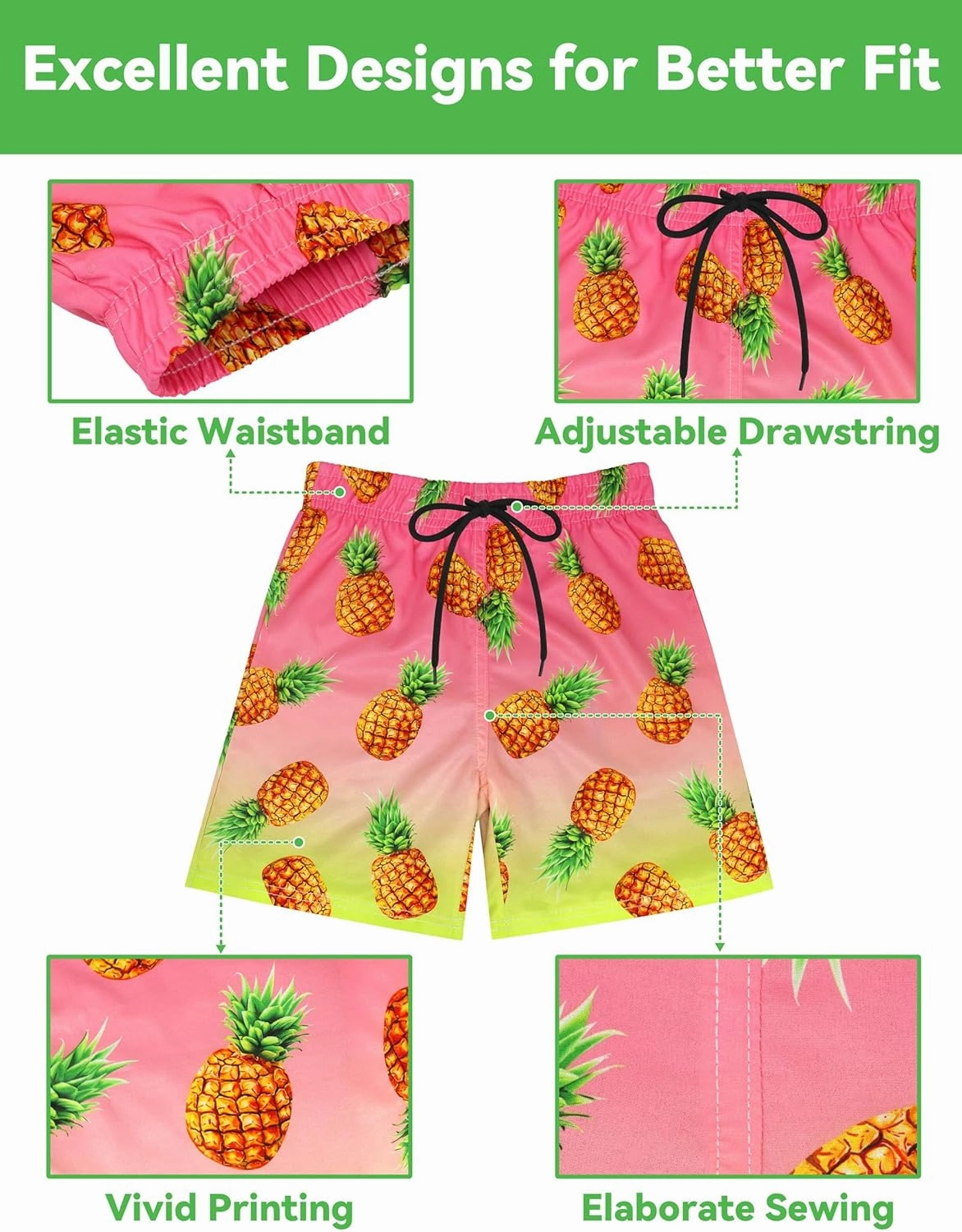 Olreco Youth Boys Swim Trunks with Compression Liner Boys Bathing Suit for Kids Swimsuits Teen Quick Dry Kids Board Shorts