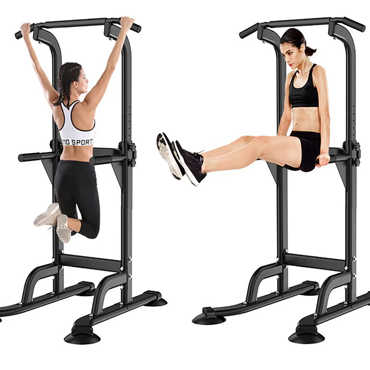 Adjustable Height Pull-Up/Push-Up Bars, Dumbbell Storage, Running belt hydration, Functional Trainers
