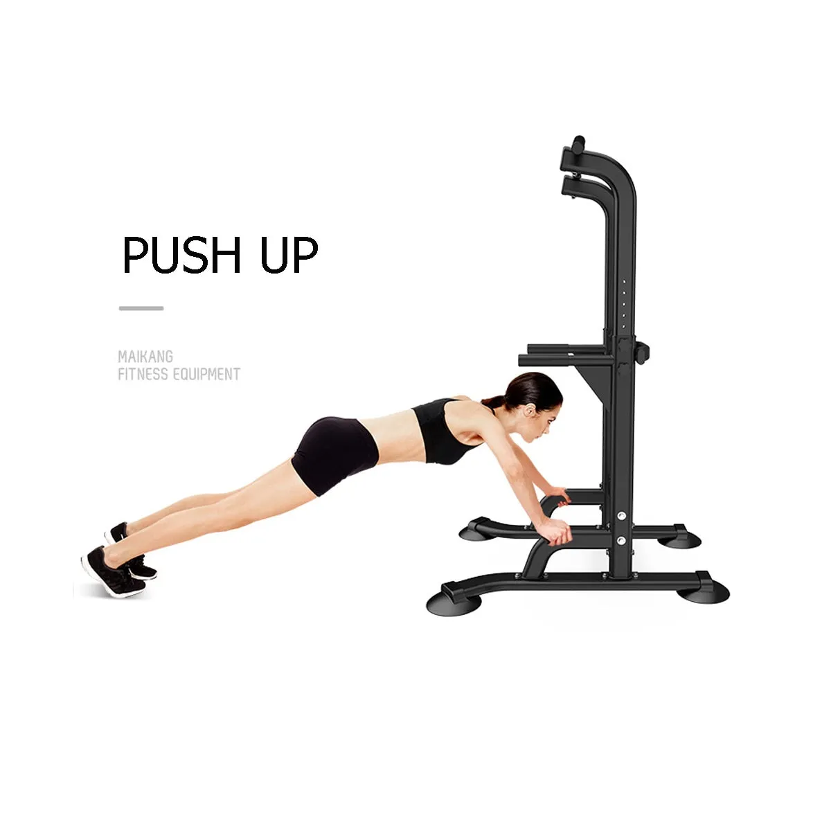 Adjustable Height Pull-Up/Push-Up Bars, Fixed Barbell Set