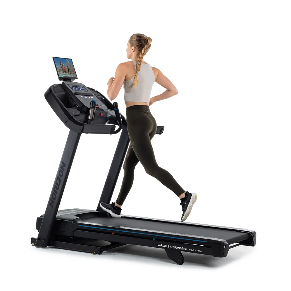 Horizon Fitness 7.0AT Treadmill, Barbells, Upright Bikes, Collars