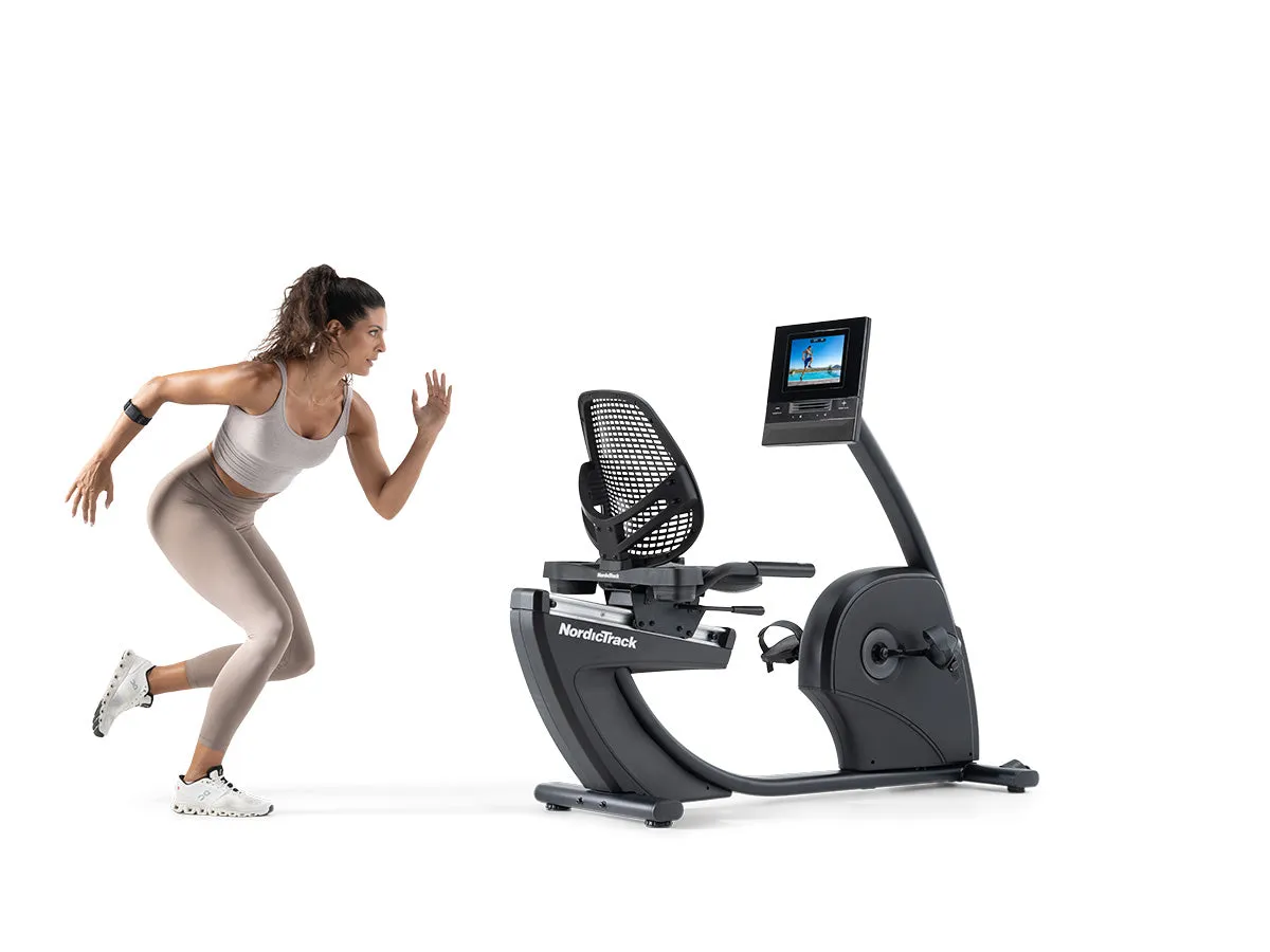 NordicTrack 10 Recumbent Bike, Weightlifting shoes, VO2 max monitor, Resistance bands set