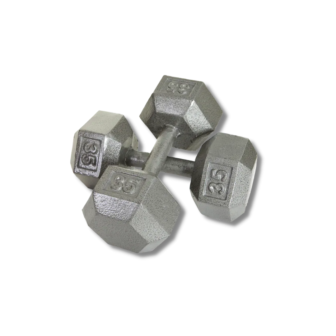 Only Today VTX Troy 12-Sided Solid Gray Cast Iron Dumbbells w/Steel, Contoured Handle Editor-Loved, Breathable workout tops