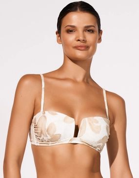 Ornation Bandeau Bikini Top - Canvas Sand