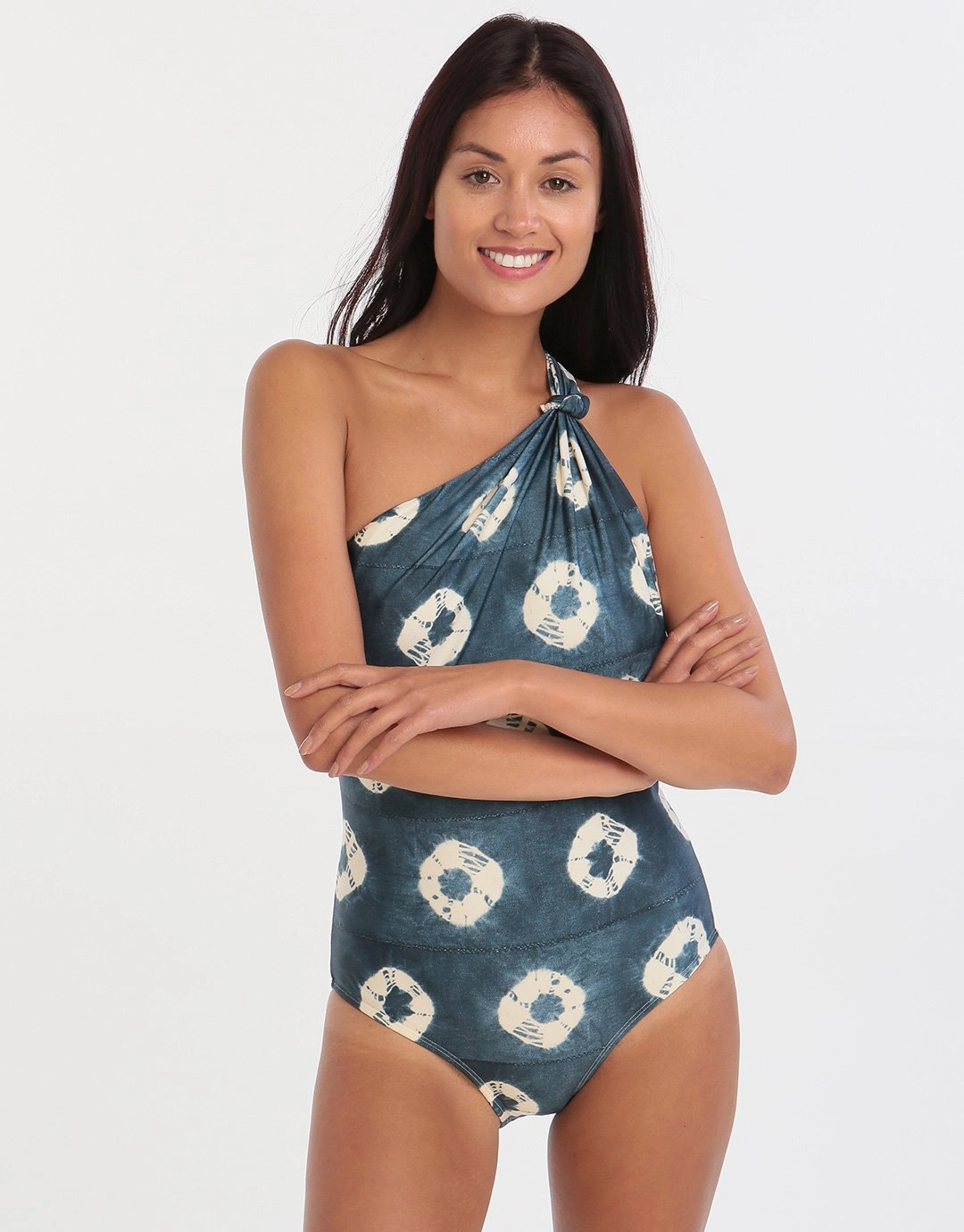 Padang One Shoulder Knot Maillot - Print