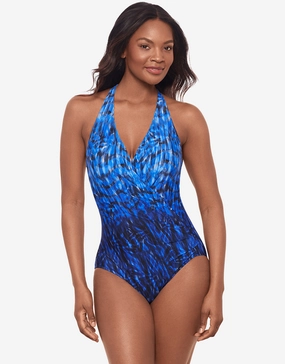Paka Mayan Wrapsody Swimsuit - Blue/Black