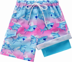 Patgoal Boys Swim Trunks with Compression Liner Boy Stretch Boxers Shorts 2 in 1 Beach Swimsuit Swimming Bathing Suit