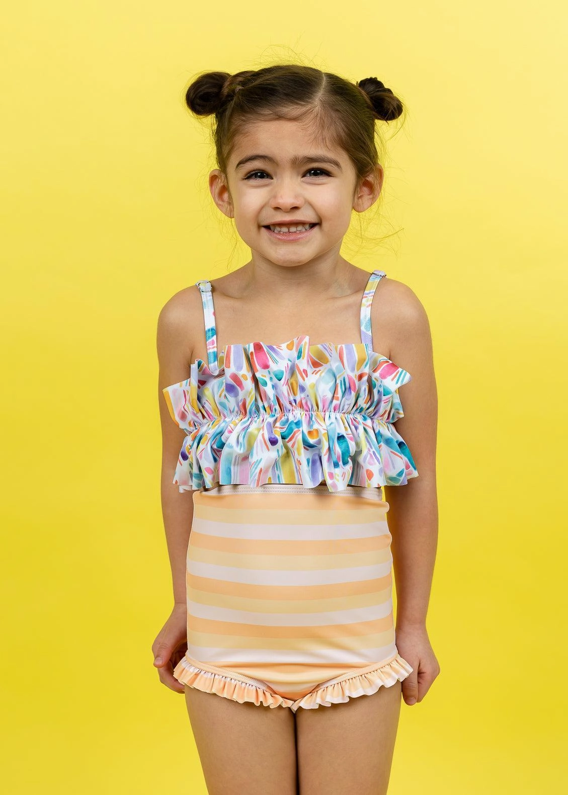 Peachy Stripe | Mini All Ruffled Up Bottoms