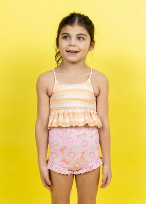 Peachy Stripe | Mini Peplum Top