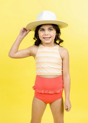 Peachy Stripe | Mini Racer Back Top