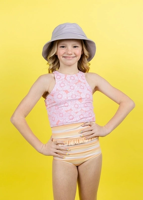 Peachy Stripe | Youth Mid-Ruffle Bottoms