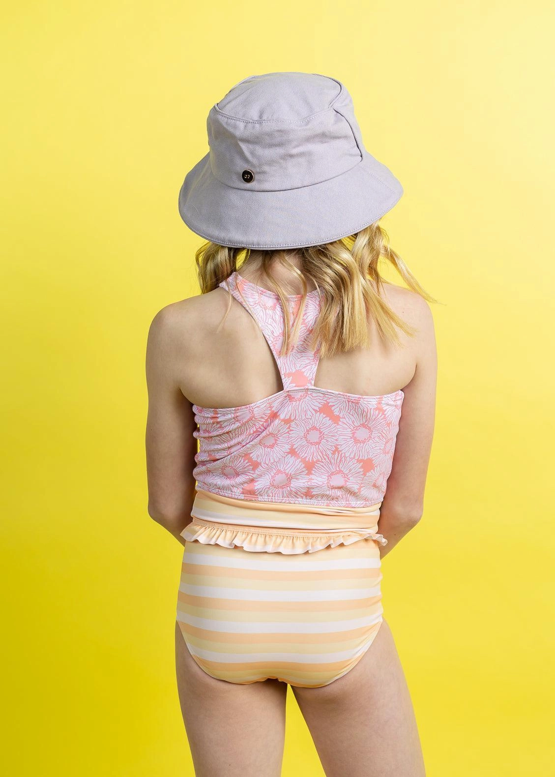 Peachy Stripe | Youth Mid-Ruffle Bottoms