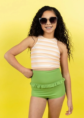 Peachy Stripe | Youth Racer Back Top