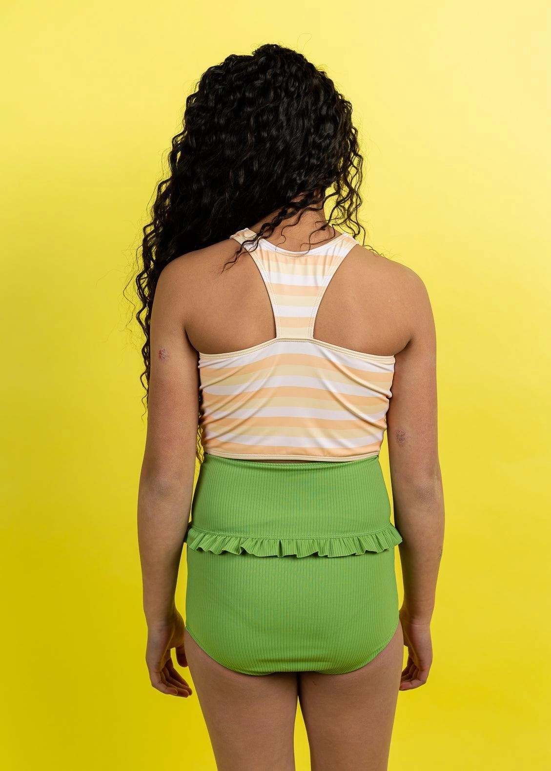 Peachy Stripe | Youth Racer Back Top