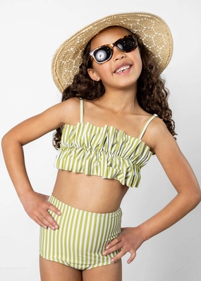 Pear Stripes | Mini High-Waisted Bottoms