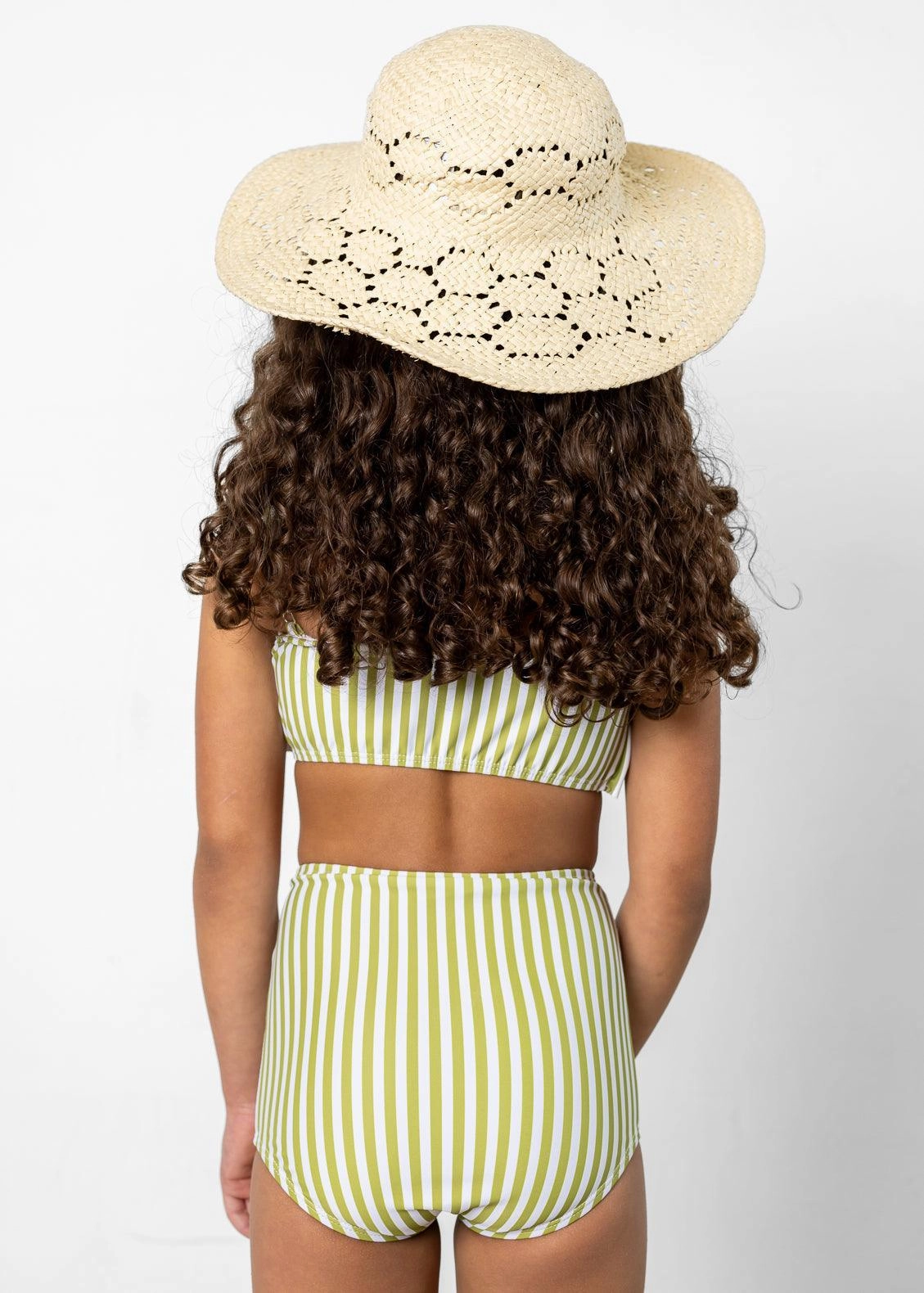 Pear Stripes | Mini Oversized Ruffle Top