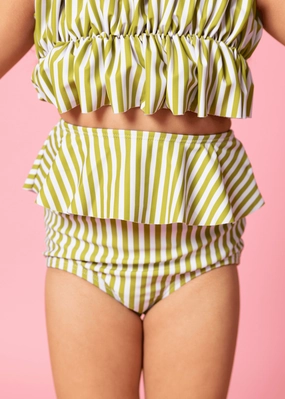 Pear Stripes | Mini Peplum Bottoms